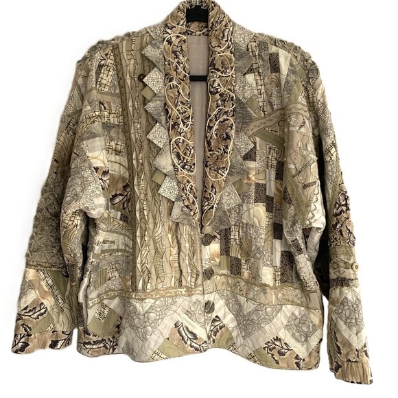 G. Woodard Jackets & Blazers - Handcrafted Embellished Quilted Jacket Size XL